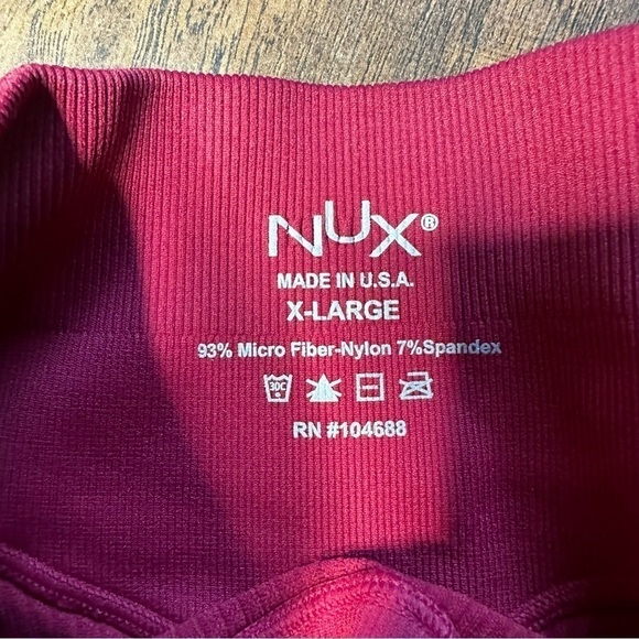 NUX Active Red 7/8 Ribbed Leggings - Picture 3 of 4